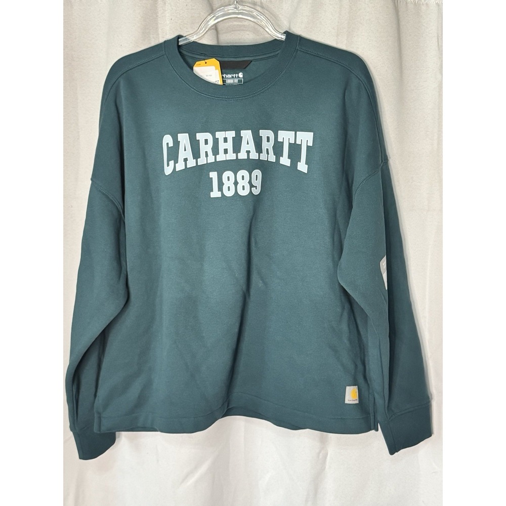 Carhartt Women's Sweatshirt Loose Fit Graphic Midweight  Green Size L NWT